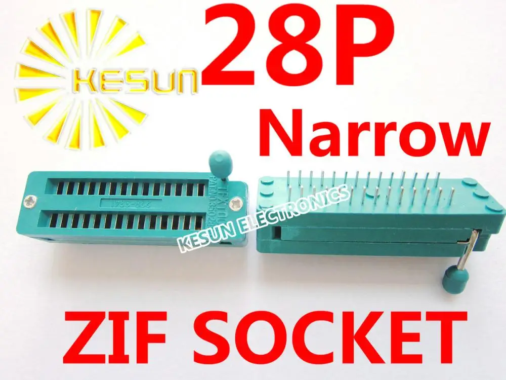 20PCS 2.54mm 28P Narrow Universal ZIF Socket 28pin