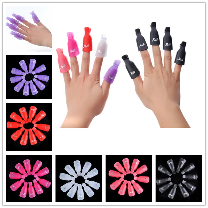 Professional Nail Art Gel Nail Polish Remover Soak Off Cap Clip 10 Pcs/Set Degreaser Polish Remover Wrap Manicure Tools Kit