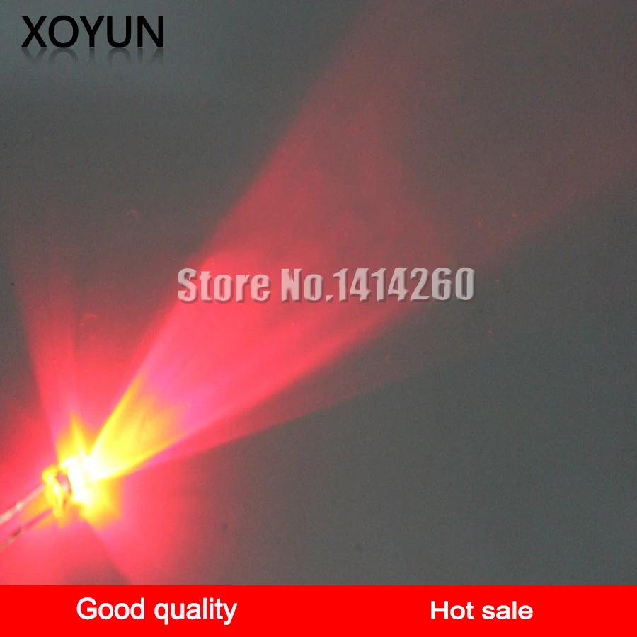 100pcs/lot 3MM white hair red light emitting diode ultra bright LED LED red light emitting diode red LED