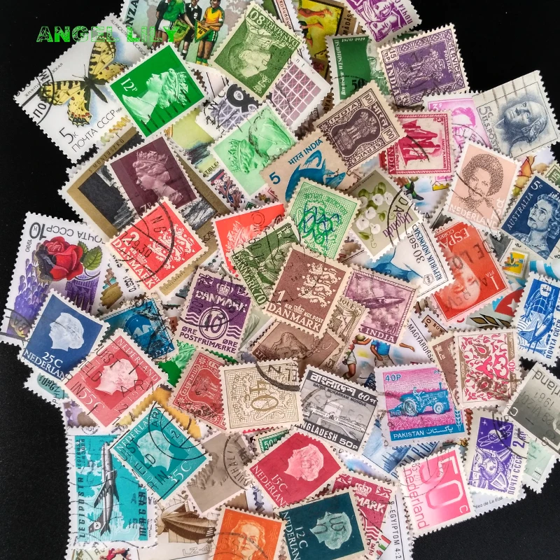 100 pcs/lot Postage Stamps Good Condition With Post Mark stamp Brand collecting New Arrival