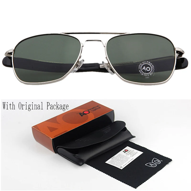 Fashion Sunglasses Men American Army Military Brand Designer AO Sun Glasses For Male Optical Glass Lens  de sol RS263