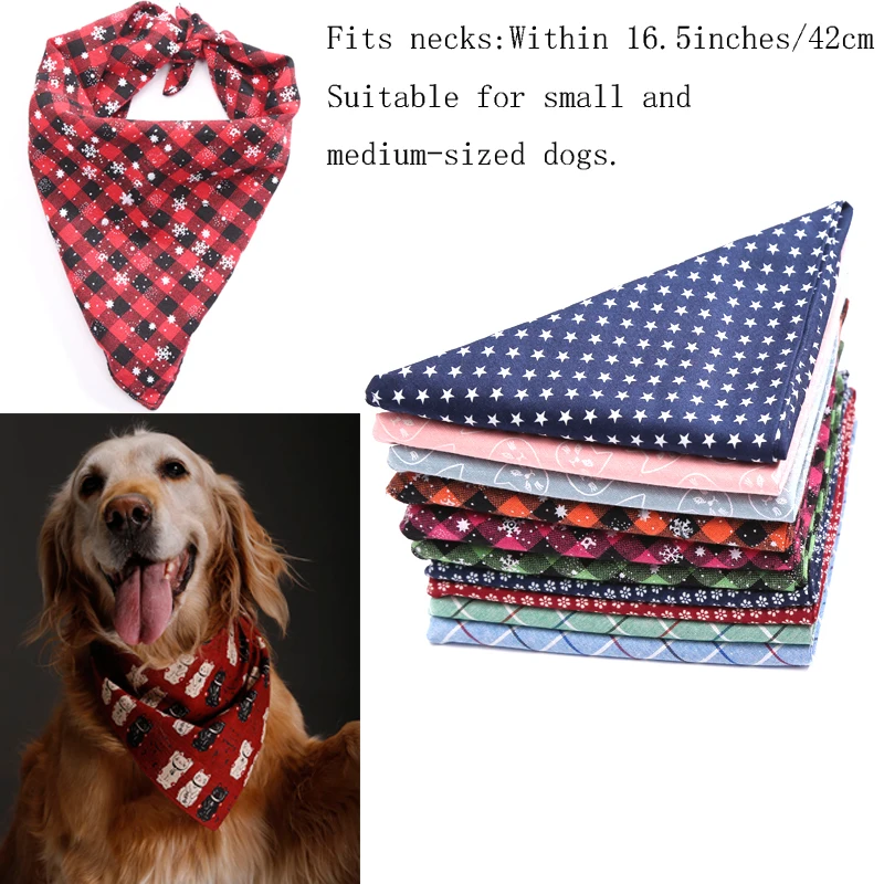 Pet Dog Bandanas Reversible Triangular Bandage Dog Scarf Pet Grooming