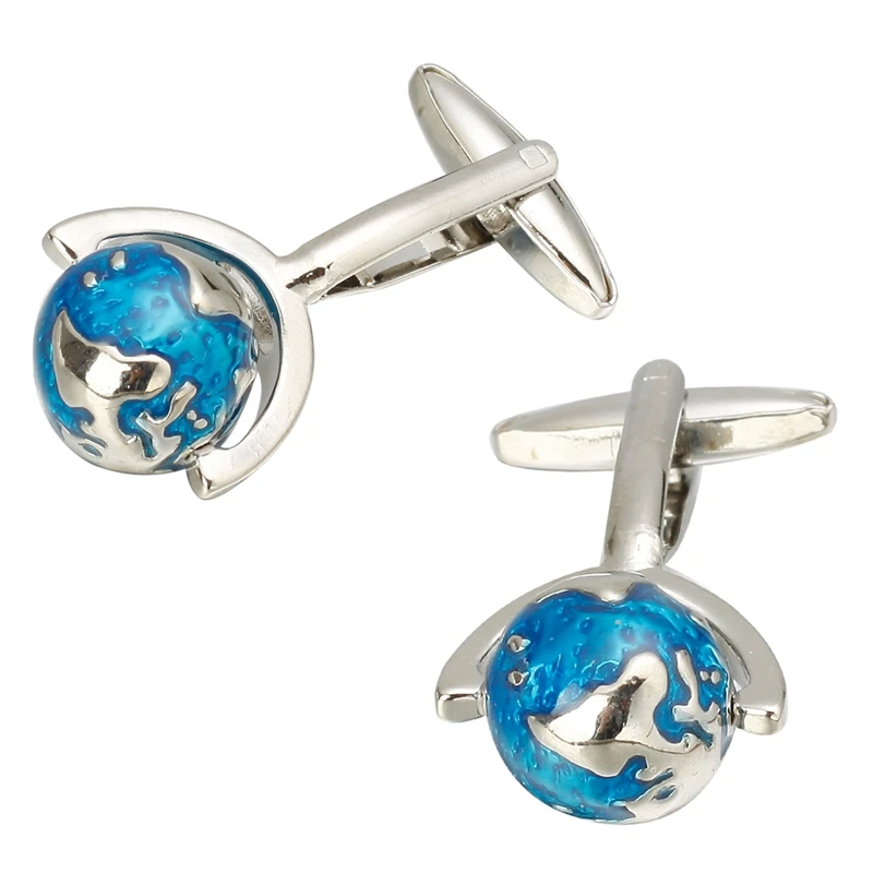 Memolissa High-end Ball Opal Cufflinks Fashion Crystal Cufflinks Gold Men's Shirt Cufflinks Enamel Plated Earth Cufflinks