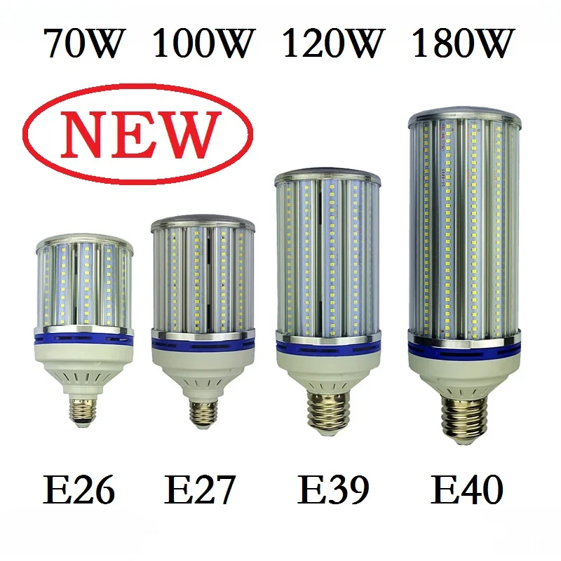 70W 100W 120W 180W E27 E40 LED Bulb Light E26 E39 street lighting High Bright 110V 220V Corn Lamp for Warehouse Engineer Square