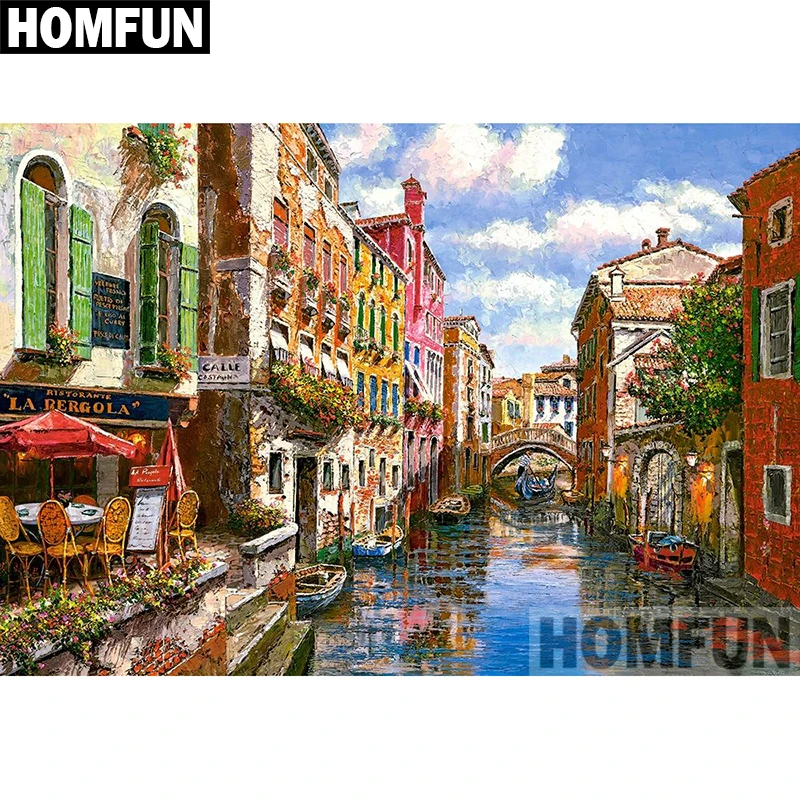 HOMFUN Full Square/Round Drill 5D DIY Diamond Painting 