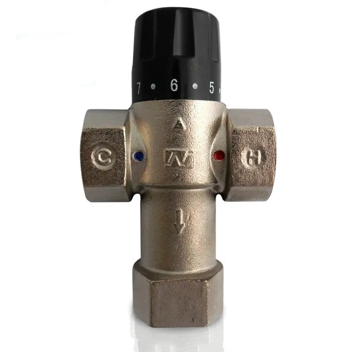 Misturador de Chuveiro com Energia Solar Dn25 Válvula Termostática Mistura Automática Válvula de Bronze