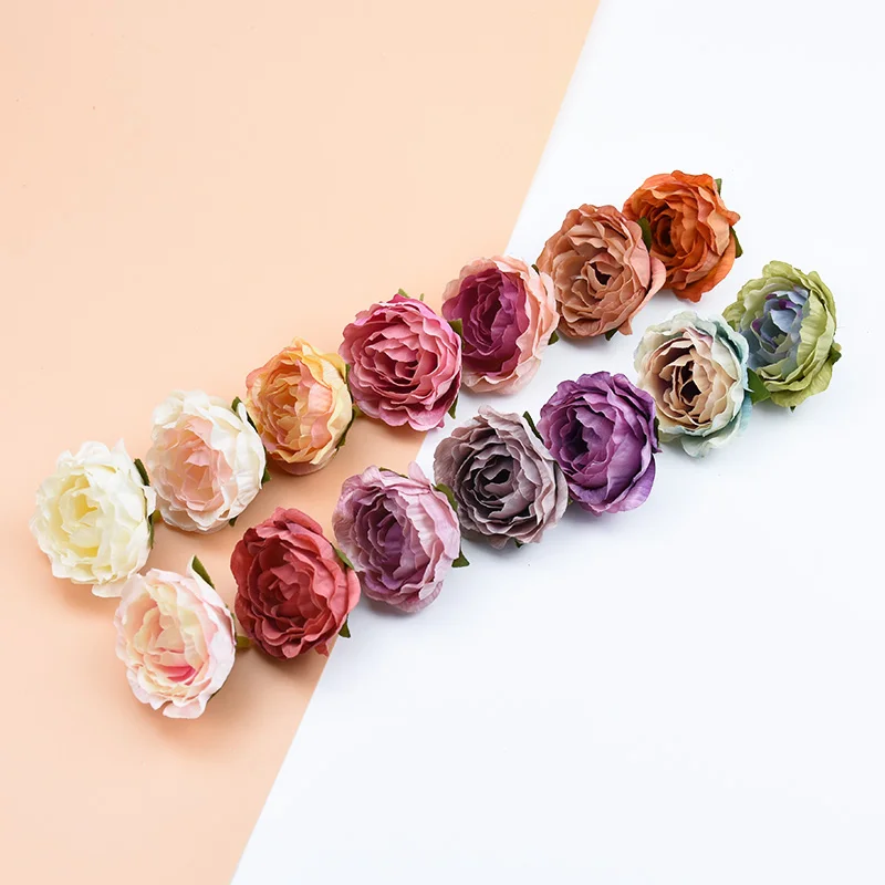 100 Stück Künstliche Blumen Seiden-Pfingstrosen Heimdekorationszubehör DIY Kopfschmuck Handgelenkblume Hochzeitsdekorationsblumen Geschenke – Detail 6