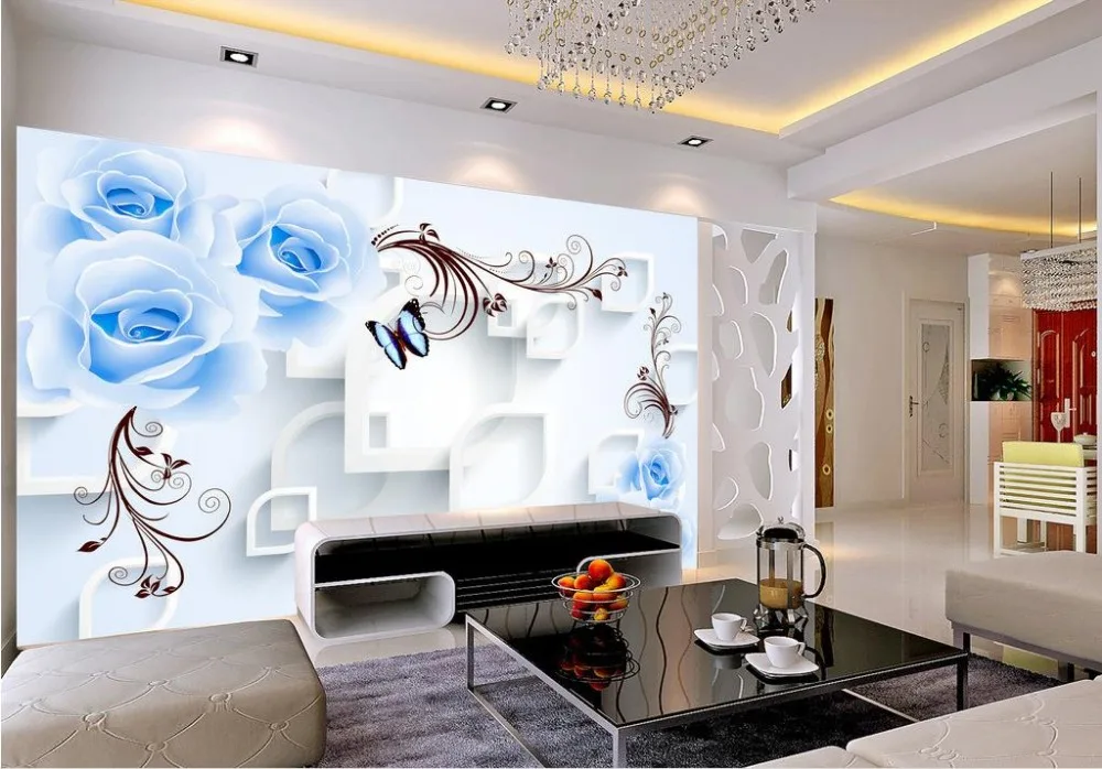 BLUELOVER roses vine 3D three-dimensional design custom 3d photo wallpaper Home Decoration