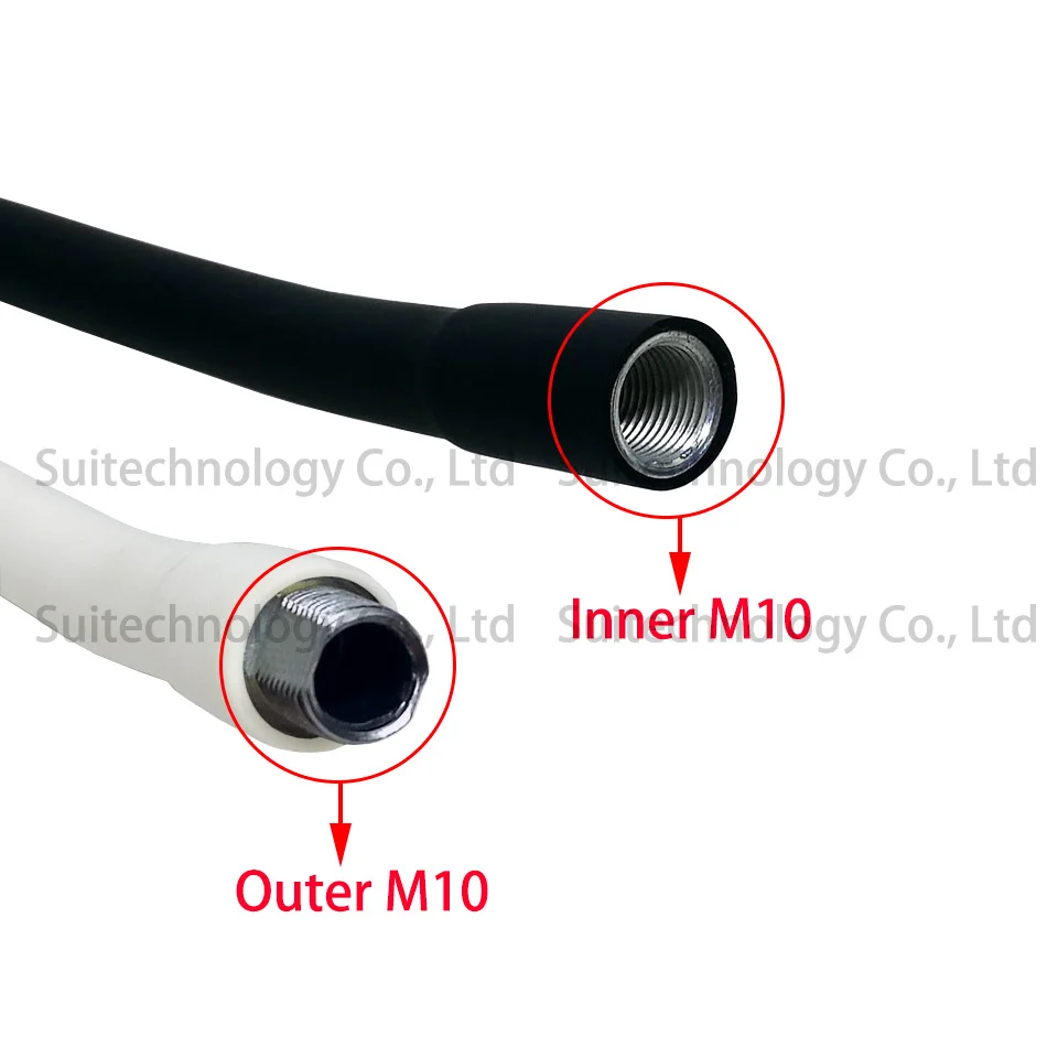 Dia12mm LED Gooseneck Silicone Metal Hose Flexible Holder M8 M10 Bendable Shaping Universal Hose Black White Serpentine Tube