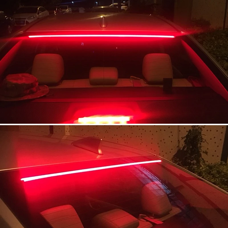 Niscarda 3rd Third Additional Brake Light Bar Rear Tail Red Strip Multifunction High Mount Reverse Stop Signal Warning Lamp