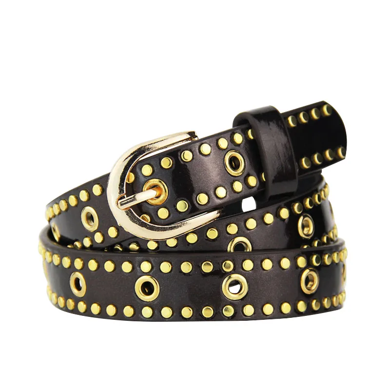 New casual Women belt fashion rivet decoration Alloy pin buckle belt trend simple Women business affairs cowboy belt