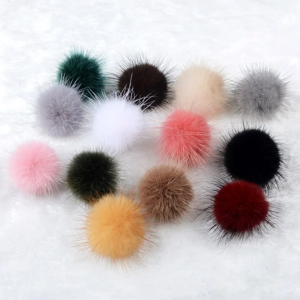 LFPU Candy Color 100% Real Mink Fur Earrings Pompom Ball Stud Earrings For Women Girl Wedding Engagement Banquet Jewelry