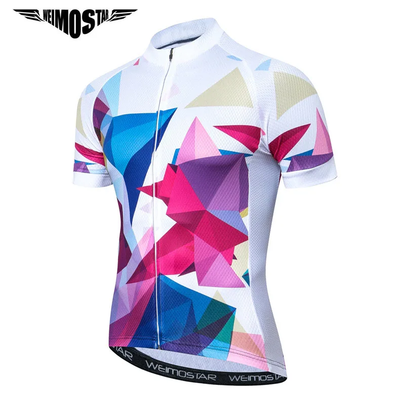 Weimostar Colorful Cycling Jersey Men Summer Short Sleeve MTB Bicycle Clothing Ropa Ciclismo Quick Dry Racing Bike Jersey Shirt