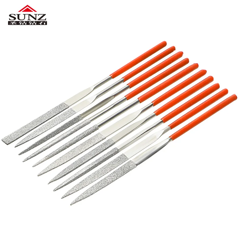 Manual 10PCS diamond file for light stone material metal grinding multi-function