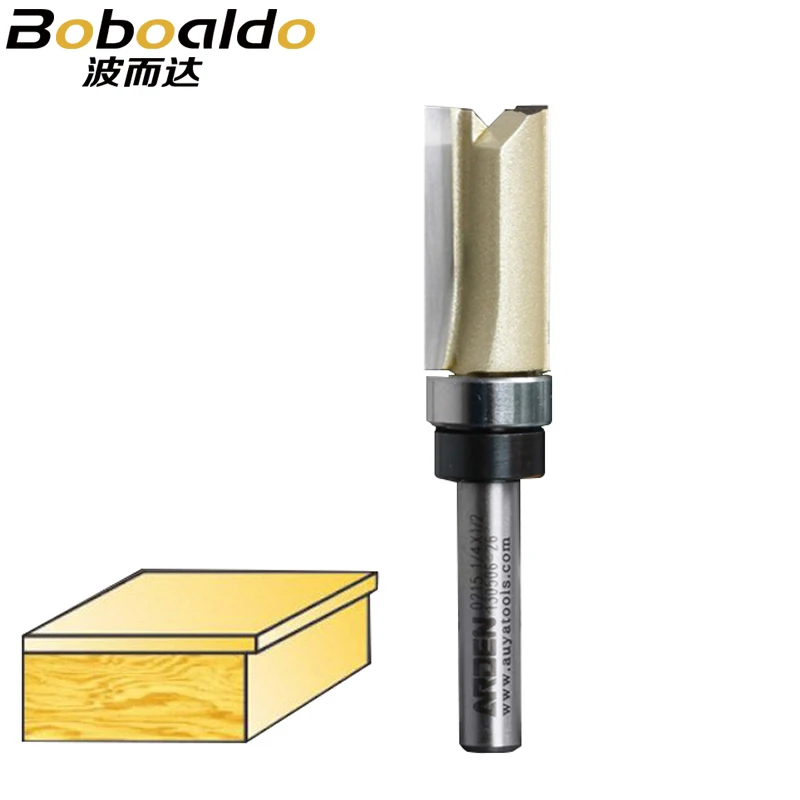 1PCS 1/4 Shank 1/4*1/2 Bearing Flush Trim Router Bit Flush Trim Bits Arden Router Bit Straight Bit Tungsten Milling Cutter