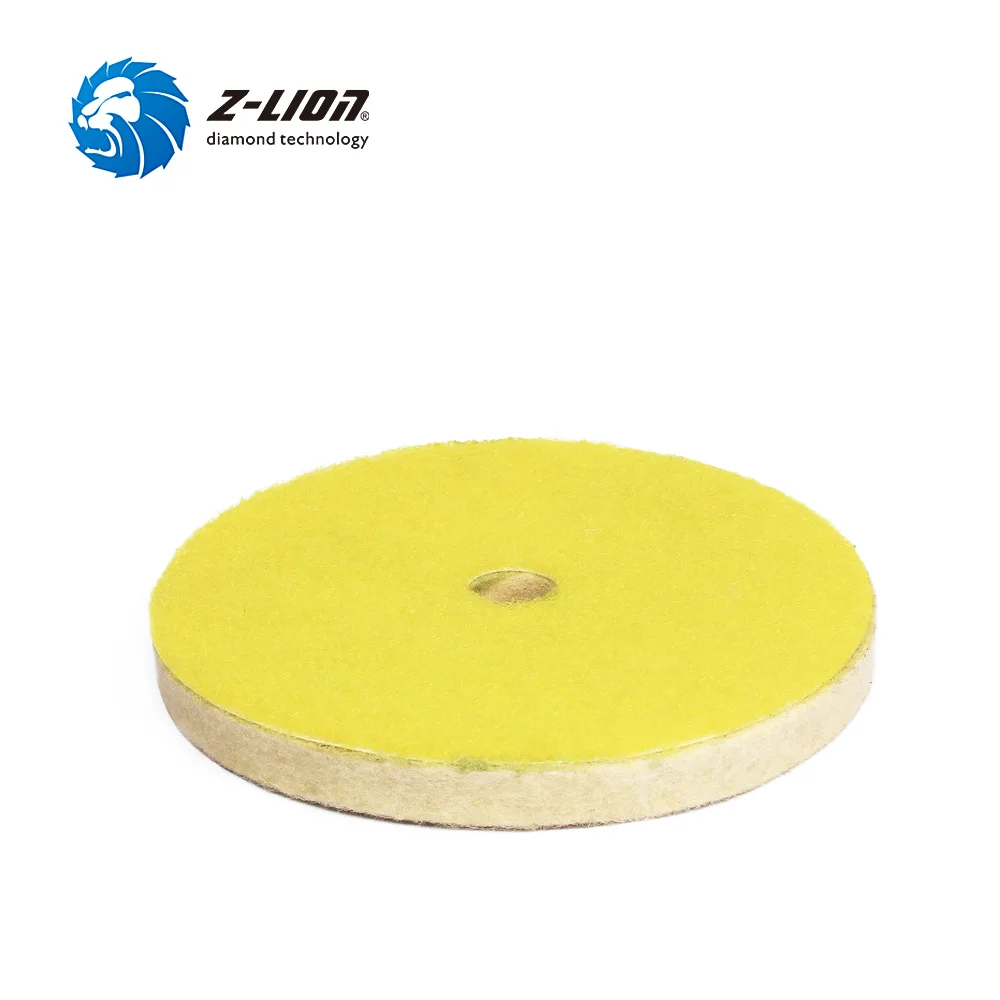 Z-LION 5 Inch Wool Felt Polishing Wheels 2pcs Fine Wool Polishing Buffing Pads Hook & Loop For Polisher Car Glass Metal Abrasive