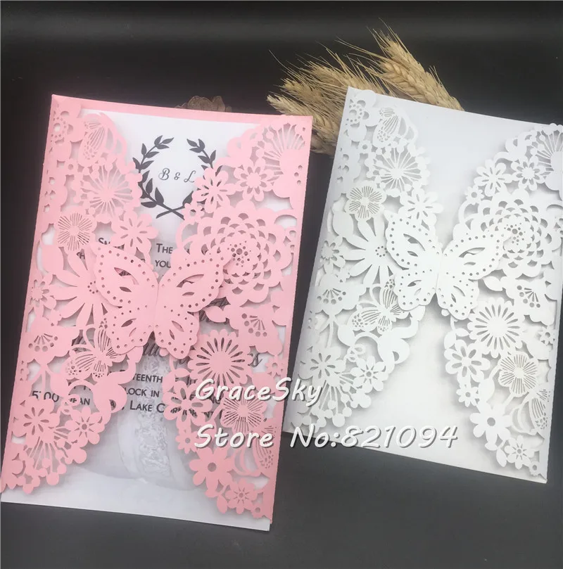 

50pcs free shippig Laser cut wedding invitations sets,wedding flower blanks for wedding invitations,wedding invitations rsvp