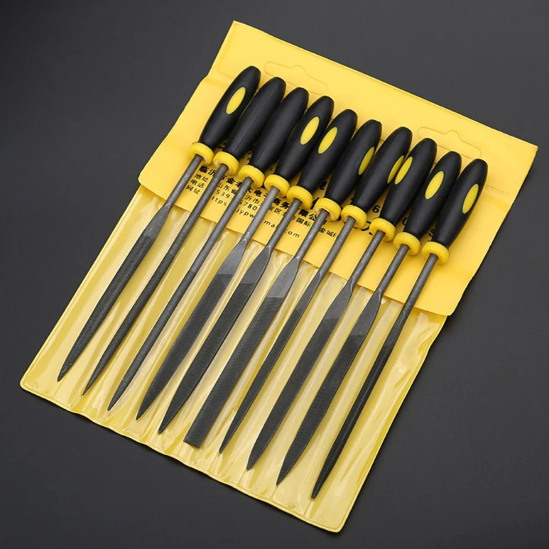 10 Pcs Needle File Set For Jeweler Wood Carving Craft Metal Glass Stone 3 Sizes LS'D Tool