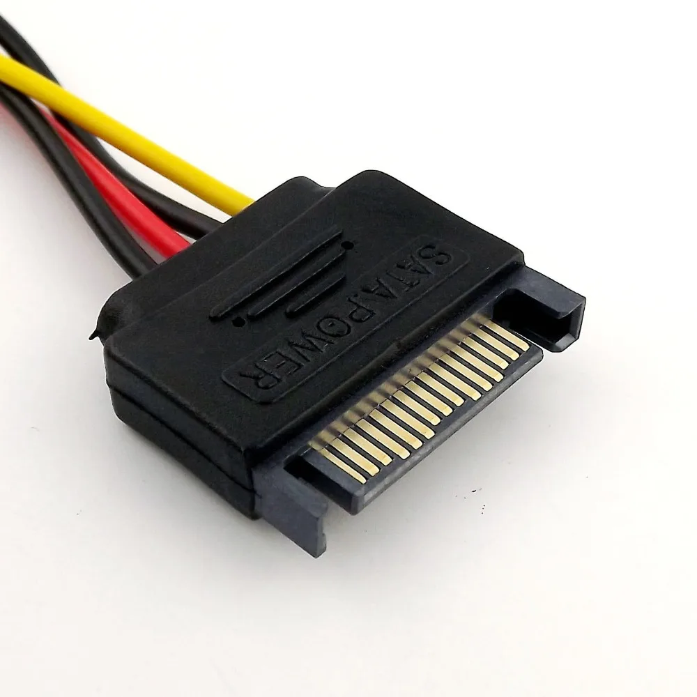 1x SATA 15Pin Male to Small 4 Pin Floppy FDD Female Power Transfer Adapter Connctor Cable 20cm