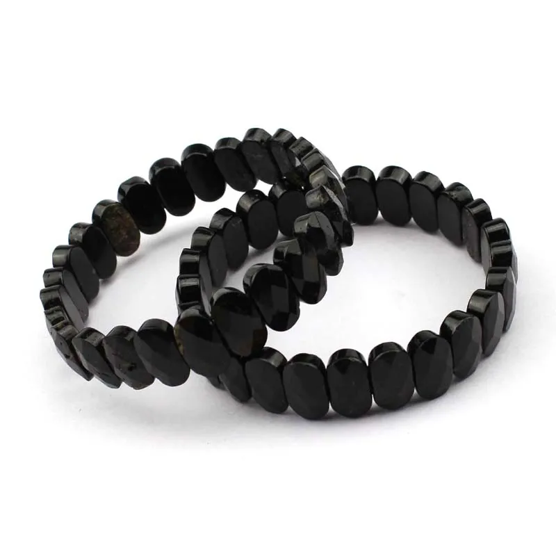 

Black Tourmaline Stone Beads Bracelet Natural Energy Stone Bangle Diy Jewelry For Woman Wholesale !