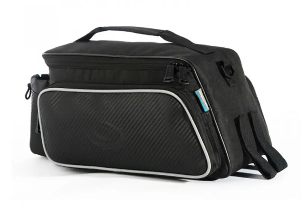 ROSWHEEL 10L Cycling Bike Carbon Fiber Leather Bicycle Rear Rack Seat Pannier Bag Pouch