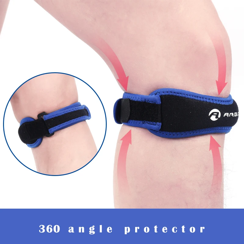 Joelho Patelar Tendão Brace, Strape Suporte, Ajustável, Absorção de Choque, Compressão Knee Pad, Manga para Basquete, 1 Peça