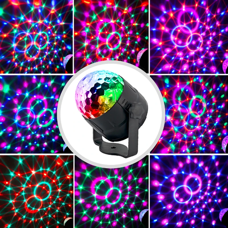 

2019 new 15 color small magic ball light LED stage light disco crystal magic ball colorful lights laser light