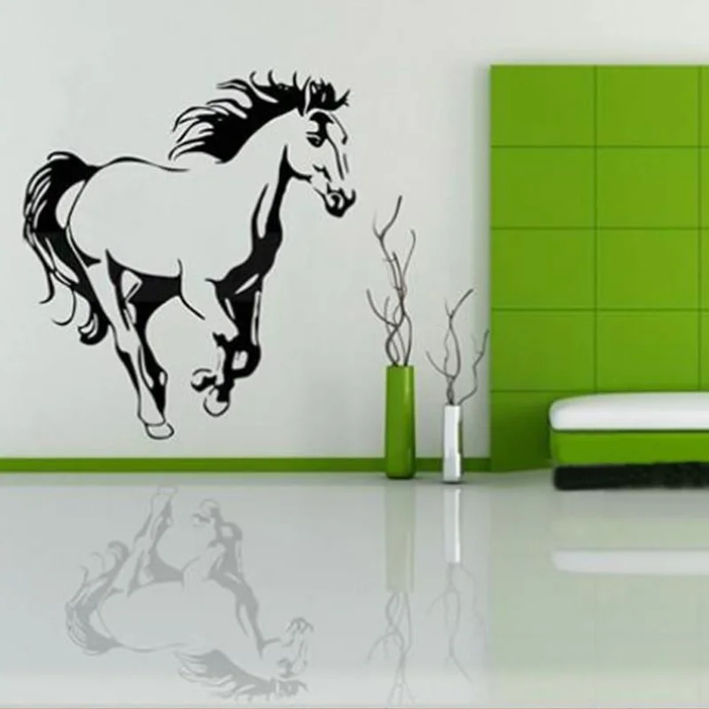 Galloping Horse Wall Murals Wall Art Cavalo Animal Poster Stencils for Wall Decals Horses Wallpaper For Home Decor Wall Stickers