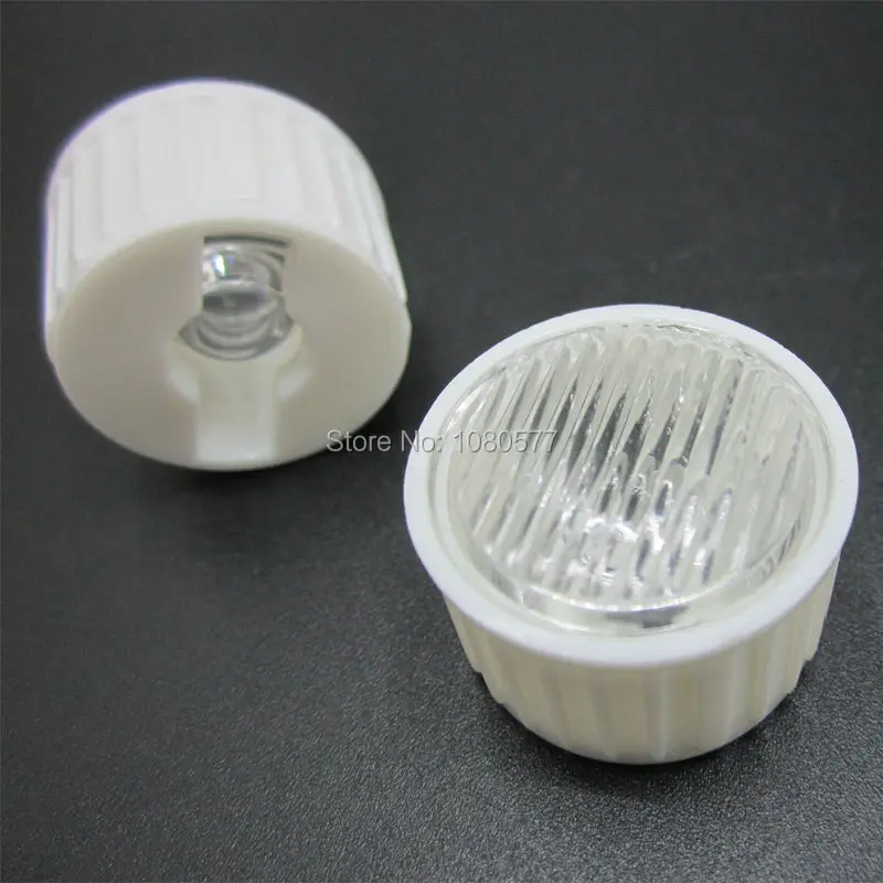 50pcs 1W 3W 5W 20mm Stripe Optical LED Lens With White/Black Lens Holder Angle 5 10 25 30 45 60 Degree For LED Bulbs DIY