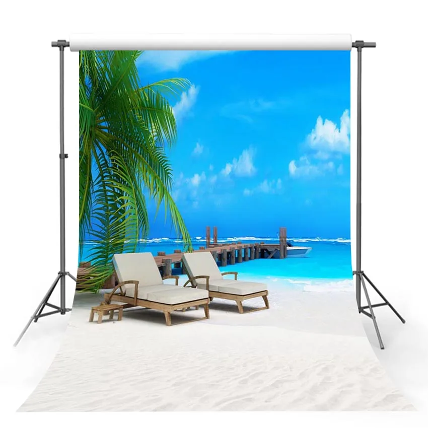 

Tropical Sea Beach Starfish Shell Coral Sand Palm Tree Holiday Scenic Photo Background Photography Backdrop Photo Studio