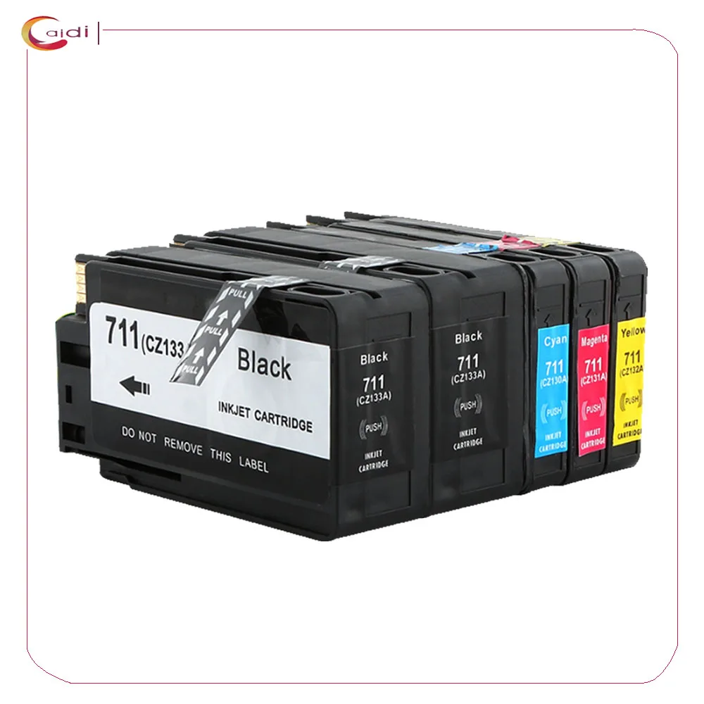 Compatible Ink Cartridge for HP Designjet T120 T520 CZ129A CZ130A CZ131A CZ132A HP711XL (2 Black/Cyan/Magenta/Yellow, 5-Pack)