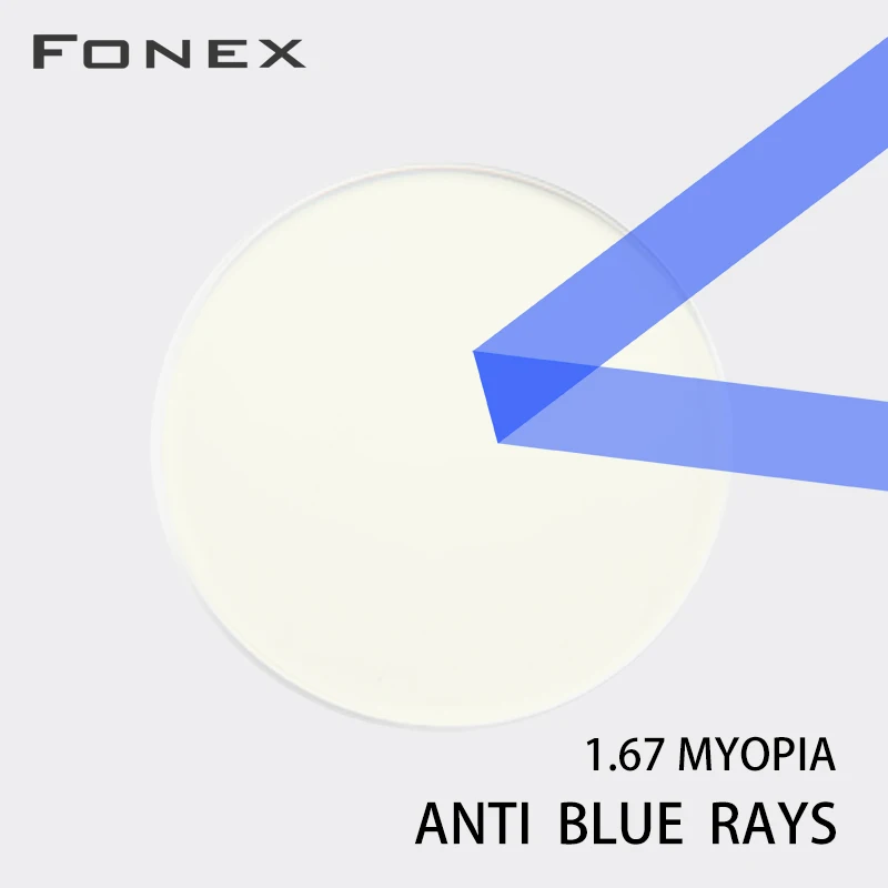 FONEX Customized 1.56 1.61 1.67 Anti Blue Light Optical CR-39 Resin Aspheric Glasses Lens Myopia Hyperopia Presbyopia