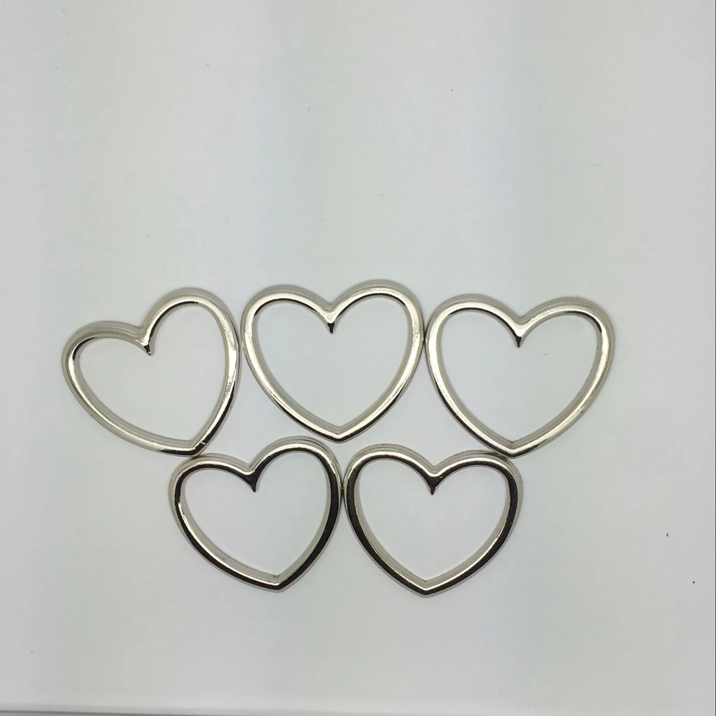 5pcs Vintage Heart Circles for DIY Jewelry Necklace Choker Accessories Neck Leg Ring Making Garter Belt Craft Findings 44mm