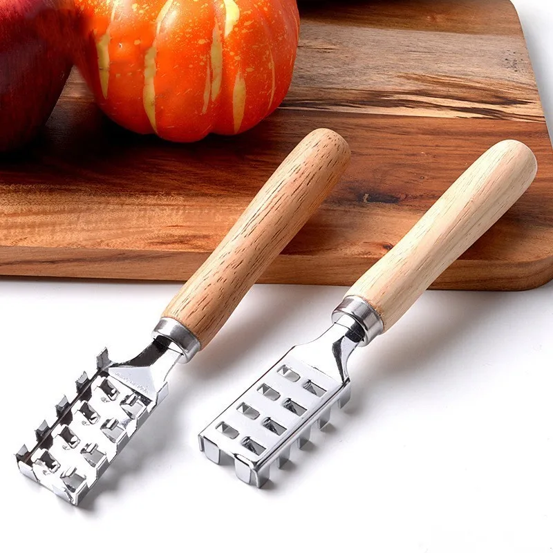 Kitchen accessories Wooden handle Fish scale Skin Brush Scraping Graters Fast Remove Fish Cleaning planing Scraper Kitchen Tool