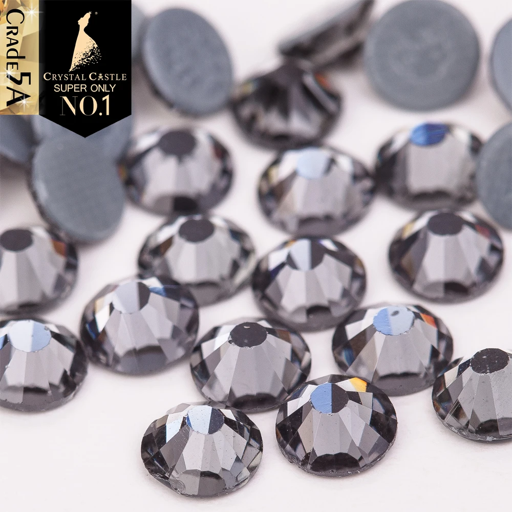 Stone and Crystal for Shoes Decoration, Jet Black Diamond, Tanzanite Glass Garment, Strass Flatback Gems, Hotfix Rhinestones