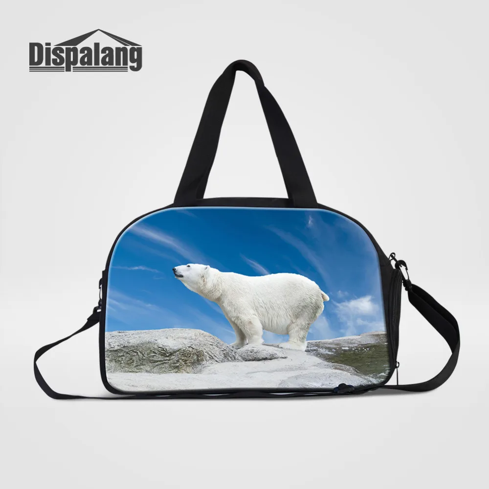 Dispalang Women Travel Bag Large Capacity Men Travel Luggage Duffle Bag Polar Bear Print Shoulder Bag Travel Handbag Mala Viagem