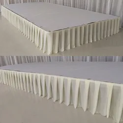 White pleated table skirt wedding backdrop curtains for table clothes table cover wedding stage table skirting for event party