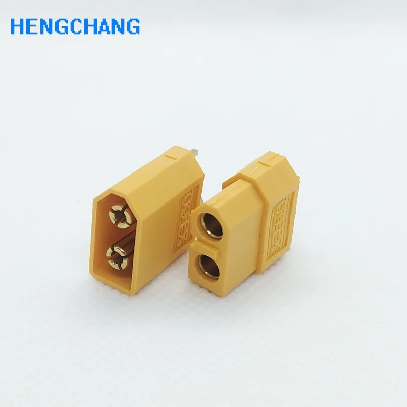 10pcs/lot XT60 Yellow Battery Connector XT60 Male Female Gold Plated Connector for RC Lipo Battery