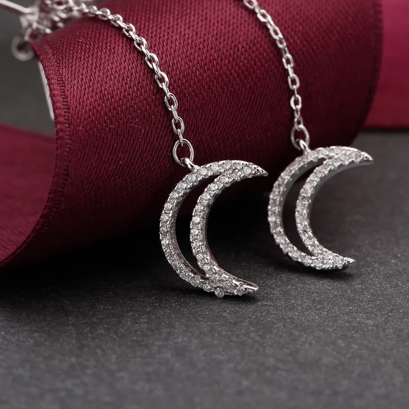 

SA SILVERAGE 925 Sterling Drop Dangle Moon Earrings For Women 2021 Limited Party Trendy Zircon Brinco Hot Fashion Jewelry