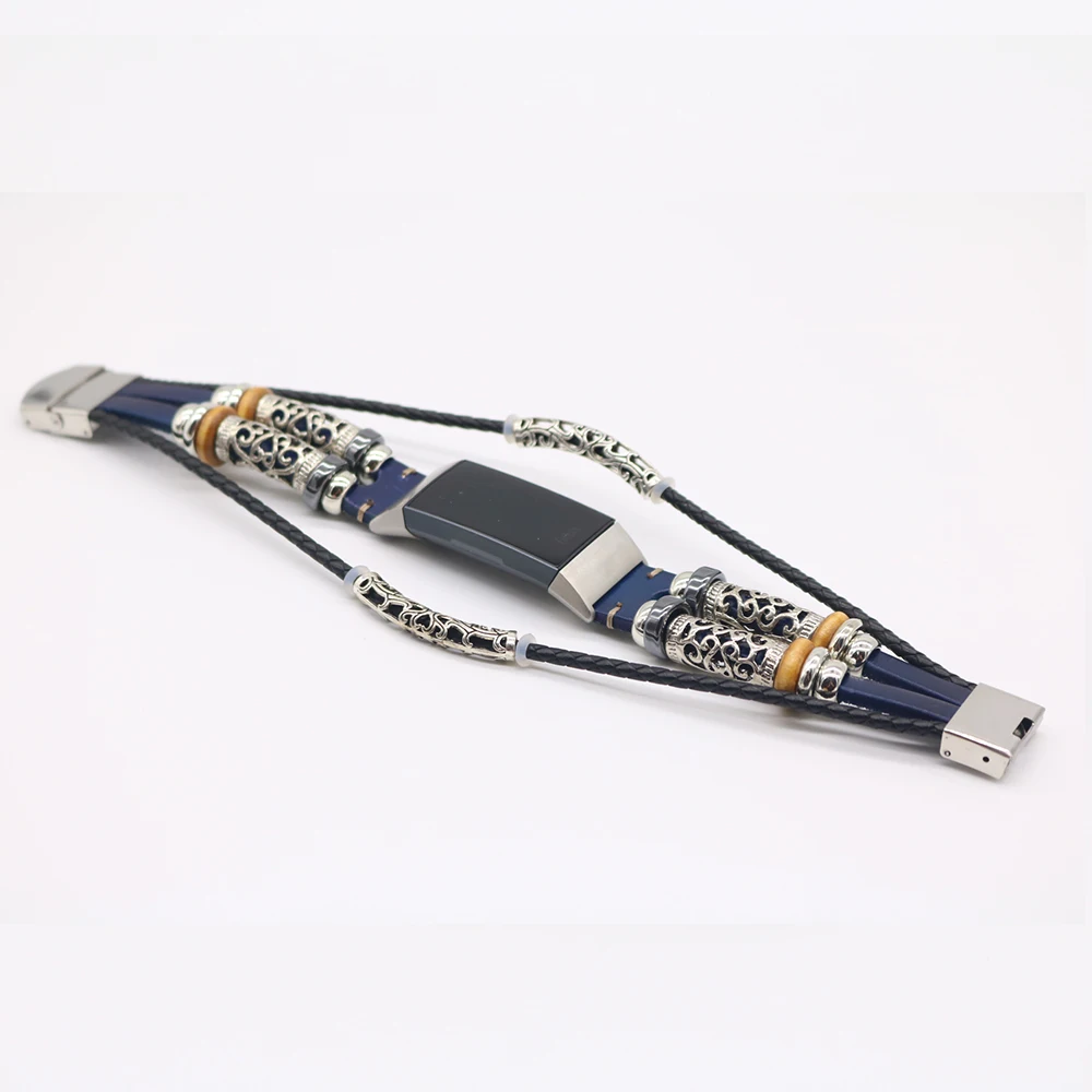 Retro Leather Strap Bracelet for Fitbit Charge 3 Band Replacement Watch Band for Fitbit Charge 5 Smart Watchband Accessories