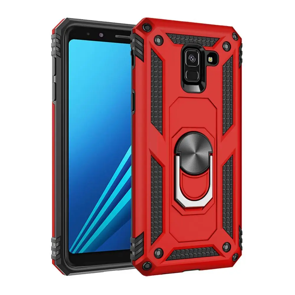 Heavy Duty Shockproof Armor Case For Samsung Galaxy A6 A8 Plus J2 Core J4 J6 Plus J8 2018 Magnet Armor Case Stand Cover