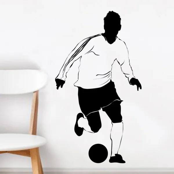 

Football Soccer Star Dribble The Ball Sketch Fashion Wedding Decor Wall Sticker Bedroom Wall Wallpaper Decal Room Decor