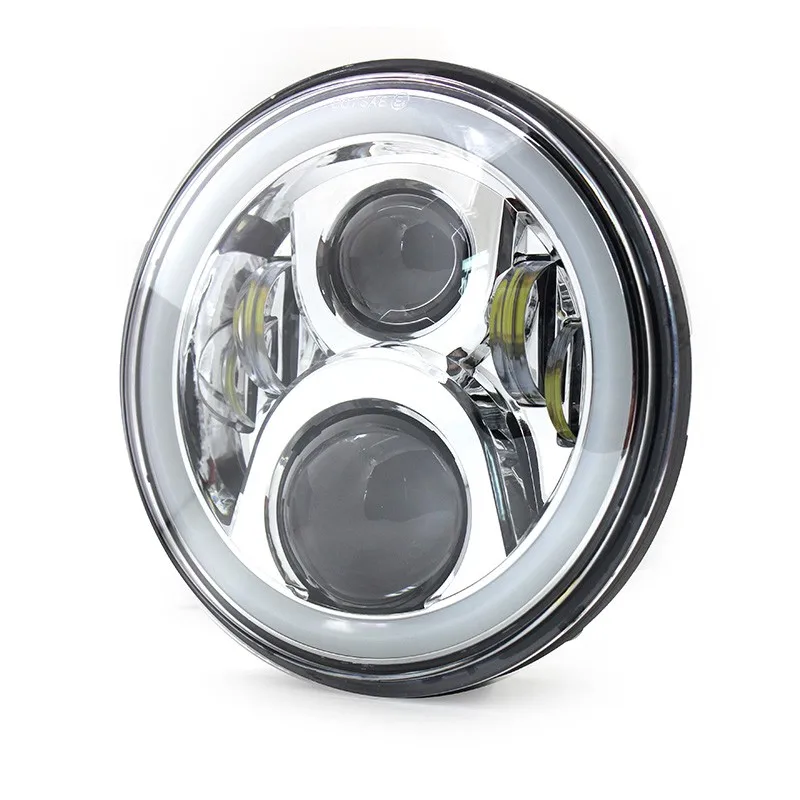 

7"inch Round LED Headlight lamp With DRL Angle Eyes Halo For motorcycles Honda CB 400 500 1300 Hornet 250 600 900 VTR 250