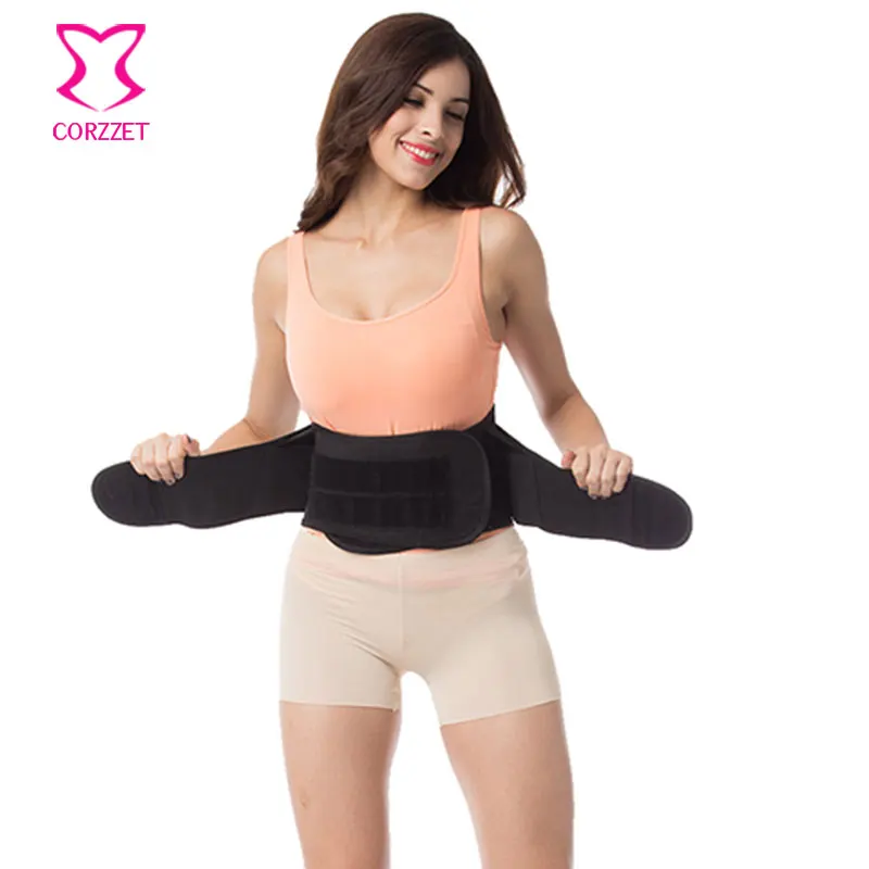 

Corzzet Black Brocade Slim Belt Neoprene Waist Trimmer Faja Waist Shaper Corset Waist Trainer Xtreme Power Belt Waist Cincher