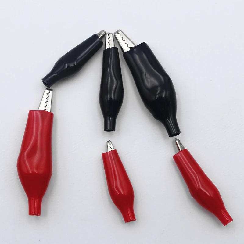 20pcs Large Size Alligator Clip 4.5cm Red or Black  Size 45mm Crocodile Test Clip Sheath Clip Power Clamp High quality