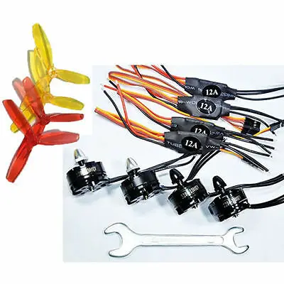 

4 sets 2204 2300KV Brushless Motor + SimonK 12A ESC + Prop for Quadcopter Drones