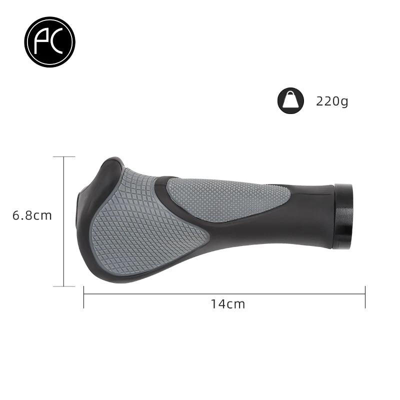 PCycling Ergonomic Bicycle Grips Handlebar TPR Rubber Casing Sheath Tone Non-Slip MTB Cycling Hand Rest Shock Absorption Bar End