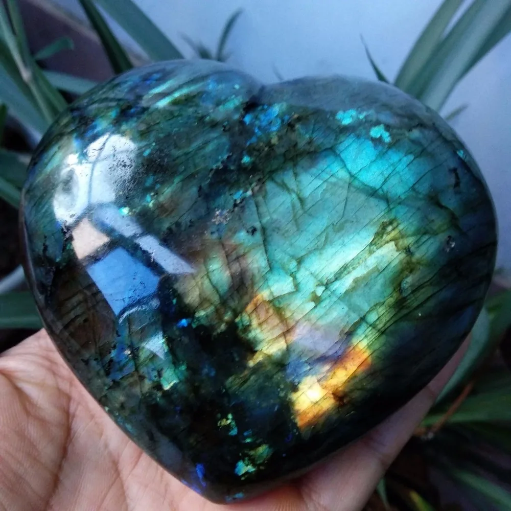 

4-5cm Labradorite Heart Moonstone Positive Energy Reiki Gems Crystal Heart Healing 1000g