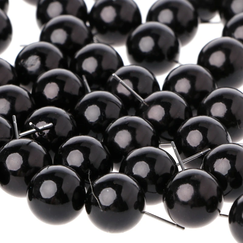 100Pcs Glass Eyes 4To 14mm Needle Felting Black Beans Black eyes bal Puppet Craft for 4mm/ 5mm/ 6mm/8mm/10mm/12mm/14mm