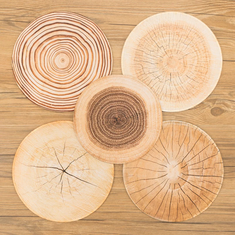 

30cm Wood grain tree Annual ring Waterproof Circle Round Lockrand Gaming Working Personalized Mouse Mice Pad Mat